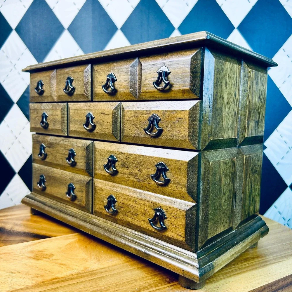 Vintage Jewelry Music Chest‎ Interior Red Lining| Schmid Bros Vintage Luxury